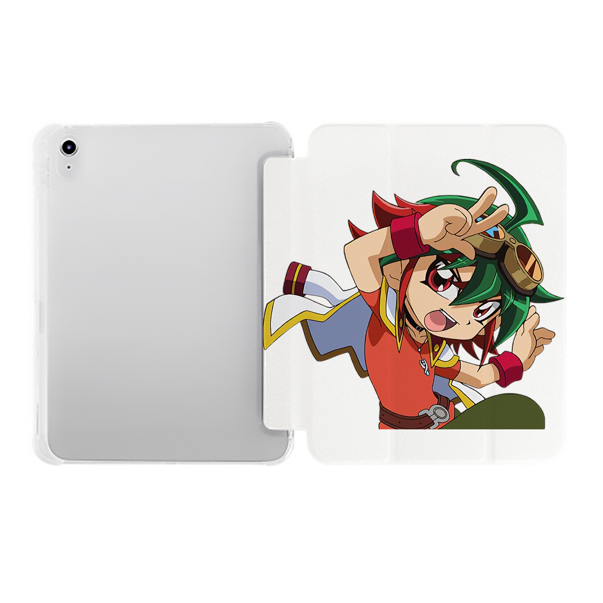 （画像用） 遊☆戯☆王 Yu-Gi-Oh! IPad ケース ペン収納付き 三つ折りスタンド PUレザー×シリコン 対応機種9.5/10.5/10.9インチ